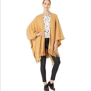 Steve Madden Metallic Stripe Ruana Poncho in Blush